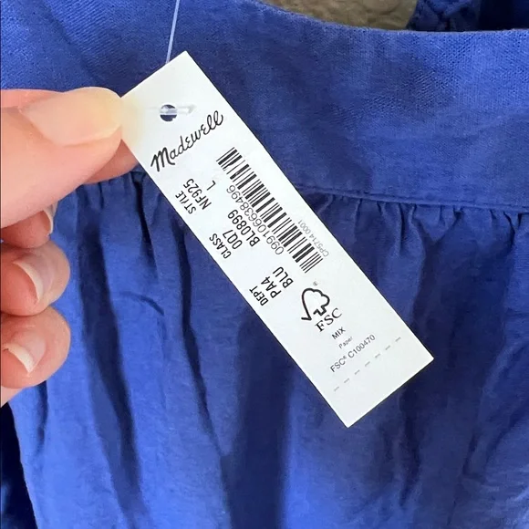 NWT Madewell linen blend periwinkle dress - Picture 6 of 9